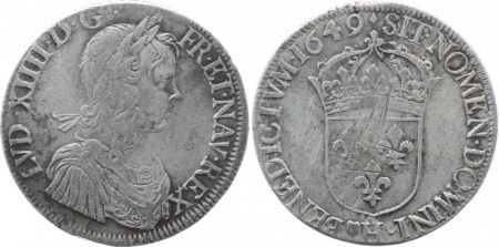 France 1 Ecu Louis XIV - Ecu mèche longue 1649 H