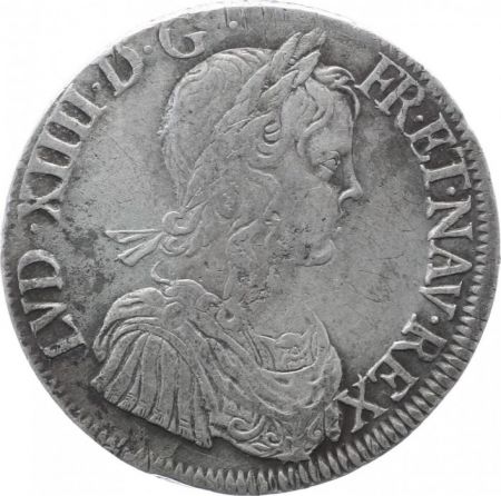 France 1 Ecu Louis XIV - Ecu mèche longue 1649 H