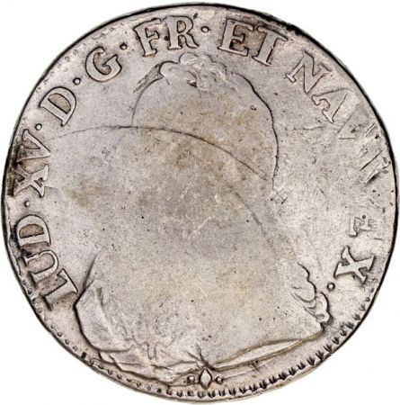 France 1 Ecu Louis XV aux branches d\'olivier - 1727 L