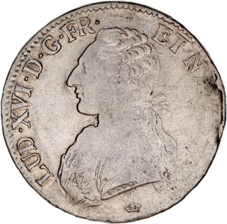 France 1 Ecu Louis XVI aux branches d\'olivier - 1780 M