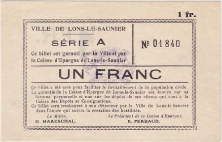 France 1 F , Lons-le-Saulnier Série A - petites armoiries
