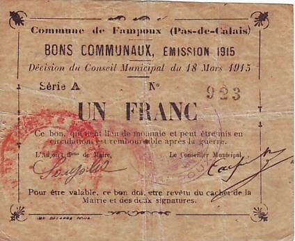 France 1 F Fampoux - 18/03/1915
