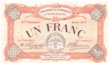 France 1 Franc - Chambre de Commerce d\'Eure-et-Loir 1917 - SPL