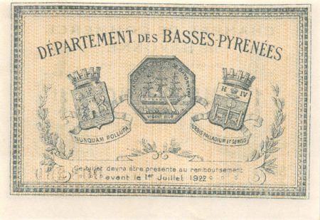 France 1 Franc - Chambre de Commerce de Bayonne 1917 - P.NEUF