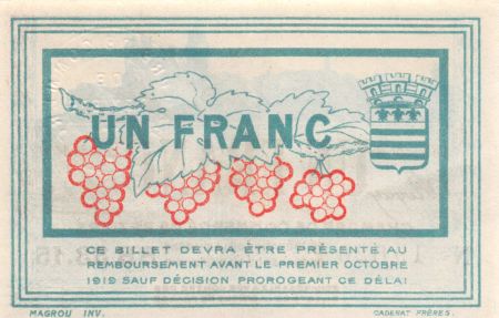 France 1 Franc - Chambre de Commerce de Béziers 1915 - SPL