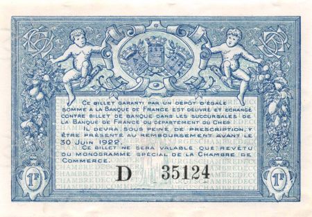 France 1 Franc - Chambre de Commerce de Bourges 1917 - P.NEUF