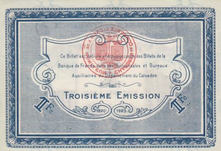 France 1 franc - Chambre de Commerce de Caen et Honfleur - 1920 - P.Neuf