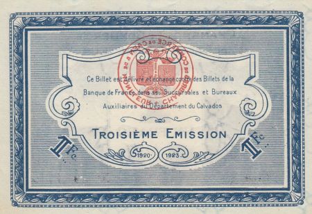 France 1 franc - Chambre de Commerce de Caen et Honfleur - 1920