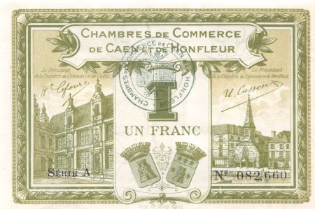 France 1 Franc - Chambre de Commerce de Caen et Honfleur 1915 - SUP