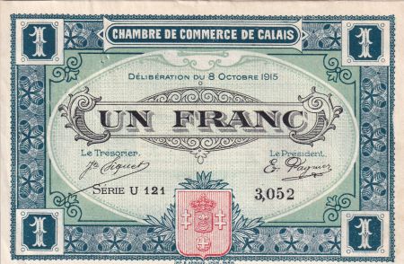 France 1 Franc - Chambre de commerce de Calais - 1915 - Série U.121 - P.36-15