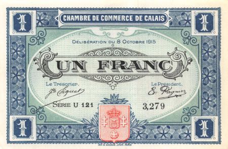 France 1 Franc - Chambre de Commerce de Calais 1915 - SPL