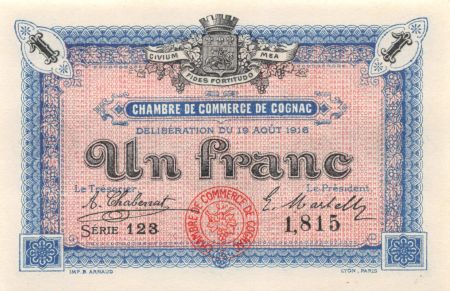 France 1 Franc - Chambre de Commerce de Cognac 1916 - P.NEUF