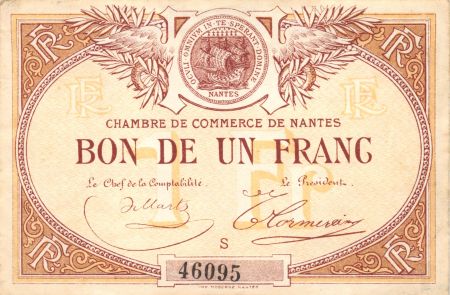 France 1 Franc - Chambre de Commerce de Nantes 1918 - TTB