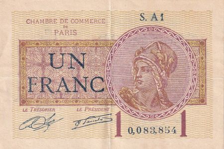 France 1 Franc - Chambre de Commerce de Paris - 1919-1922 - Série A.1