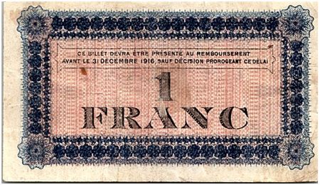 France 1 Franc - Chambre de Commerce de Roanne 1915 - TTB