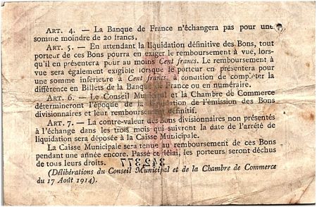 France 1 Franc - Chambre de Commerce de Rouen 1916 - TB+