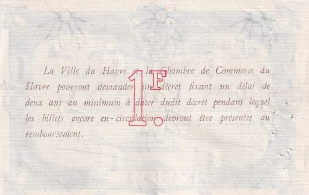 France 1 Franc - Chambre de commerce du Havre - 1917 - P.68-18