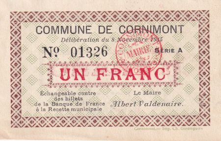 France 1 Franc - Cornimont - 1915 - Série A - P.88-13