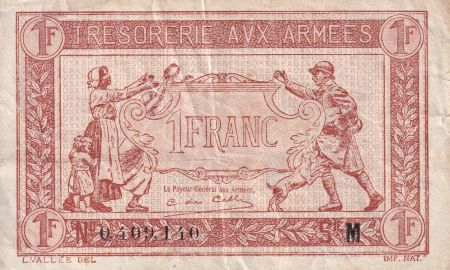 France 1 Franc - Trésorerie aux armées  - 1917 - Série M - TB+ - VF.03.13
