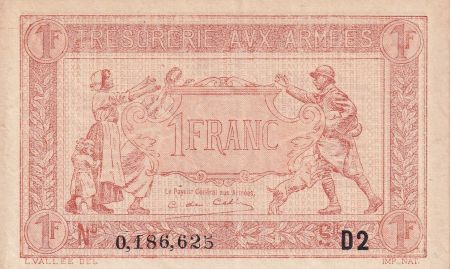 France 1 Franc - Trésorerie aux Armées - 1919 - Série D2 - SUP+ - VF.04.17