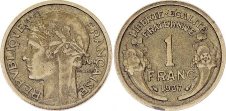 France 1 Franc - Type Morlon - France 1937 (EC)