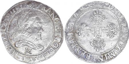 France 1 Franc, Henri III  Col Fraisé - 1579 M Toulouse - Argent - SUP
