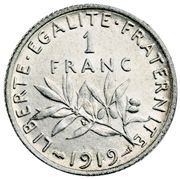France 1 Franc Argent Semeuse FRANCE 1916 (SUP)