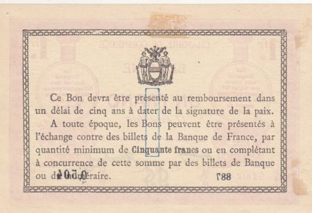 France 1 Franc Béthune - Chambre de Commerce - 1916 - SPL