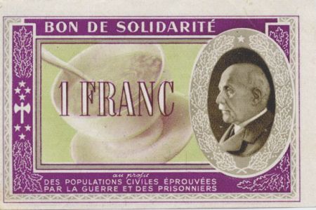 France 1 Franc Bon de Solidarité - 1941-1942 - SPL