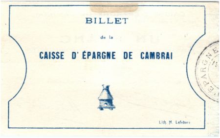 France 1 Franc Cambrai Caisse d\'Epargne