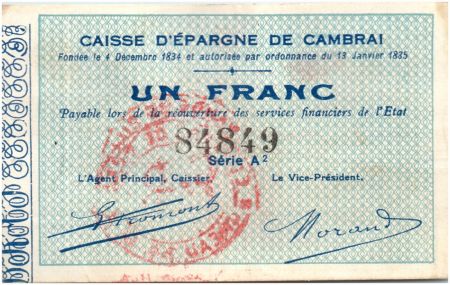 France 1 Franc Cambrai Caisse d\'Epargne