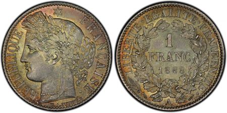 France 1 Franc Ceres - III e Republique - 1888 A Paris - PCGS MS 65