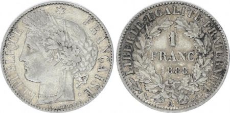 France 1 Franc Cérès - III e Republique - 1888 A Paris