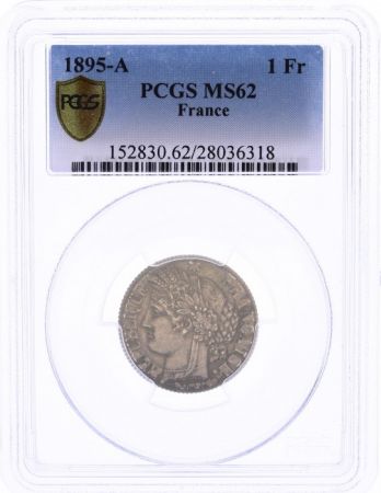 France 1 Franc Ceres - III e Republique - 1895 A PCGS MS 62