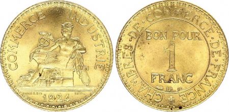 France 1 Franc Chambre de Commerce - 1924 ouvert