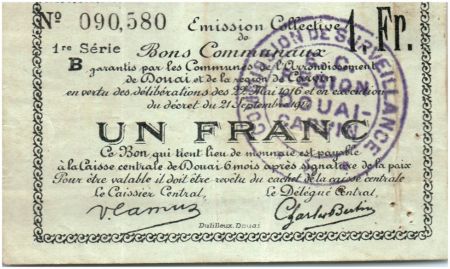 France 1 Franc Douai Commune - 1914