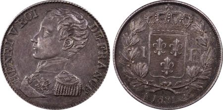 France 1 Franc Henri V Prétendant - 1831 - PCGS SP 61 MZ 911