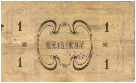 France 1 Franc Maissemy Commune - N617 - 1915