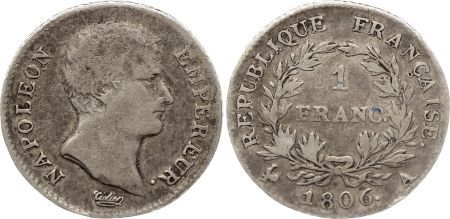France 1 Franc Napoléon I - 1806 A Paris - Argent