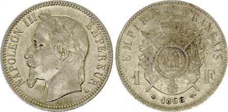 France 1 Franc Napoléon III - 1866 A Paris - Argent