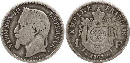 France 1 Franc Napoléon III - 1869 A Paris - Argent
