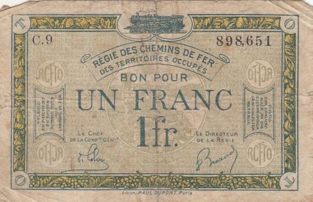 France 1 Franc Régie des chemins de Fer - 1923 - Série C.9