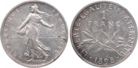 France 1 Franc Semeuse - 1898 - Argent