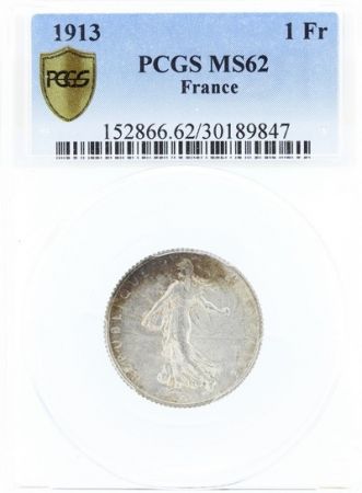 France 1 Franc Semeuse - 1913 - PCGS MS 62