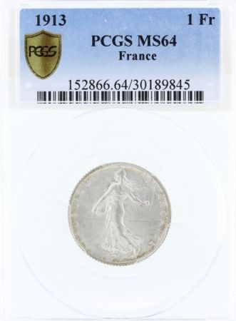France 1 Franc Semeuse - 1913 - PCGS MS 64