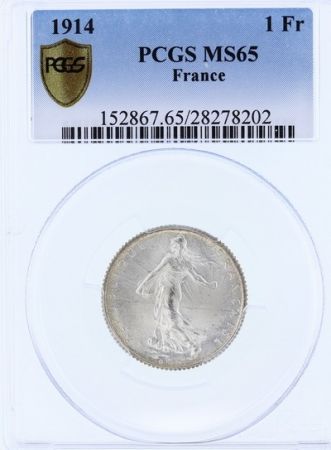 France 1 Franc Semeuse - 1914 - PCGS MS 65
