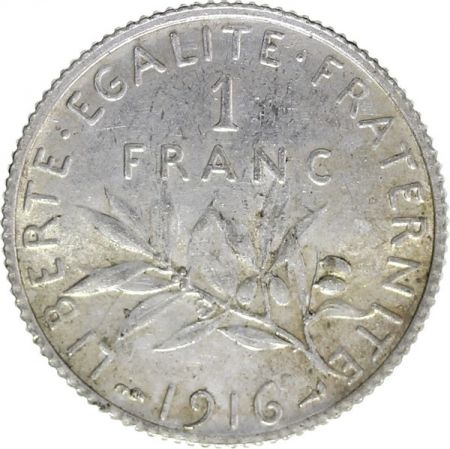 France 1 Franc Semeuse - 1916 - Argent