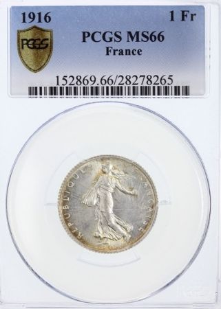 France 1 Franc Semeuse - 1916 - PCGS MS 66