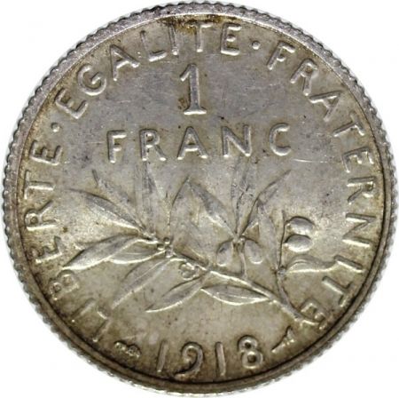 France 1 Franc Semeuse - 1918 - Argent