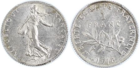 France 1 Franc Semeuse - 1918 - PCGS AU 58